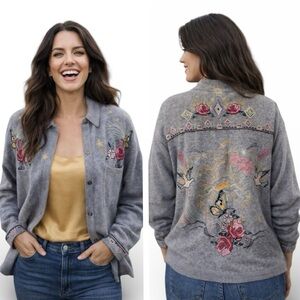 Johnny Was 100% cashmere heavily embroidered Carmen jacket/cardigan NWT RARE